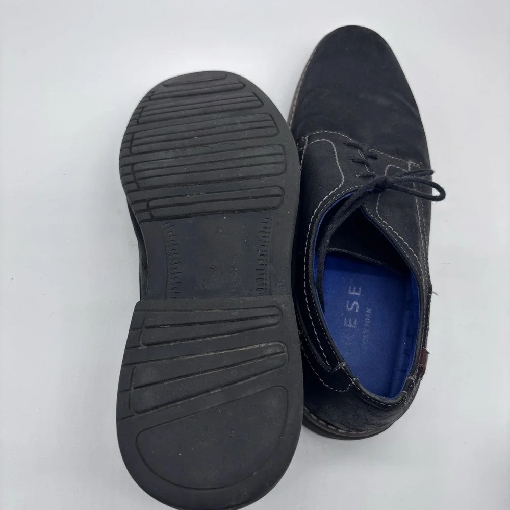 Varese men's‎ shoes,  William, Black With Blue Lining, Size 12W